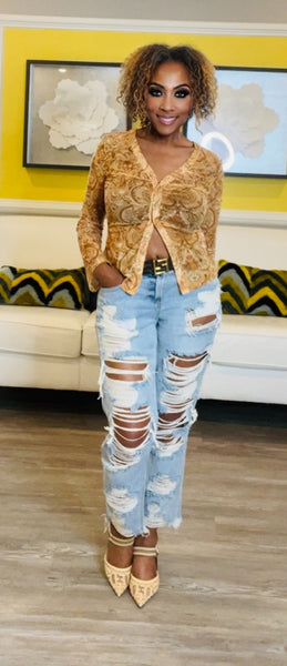 Distressed Denim Jeans