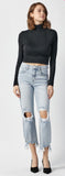 Curvy High Rise Straight Crop Jeans