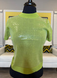 Sequin Boyfriend Shirt Green