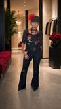 Ripped Stretch Flared Jeans