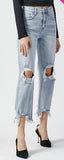 Curvy High Rise Straight Crop Jeans