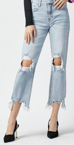 Curvy High Rise Straight Crop Jeans
