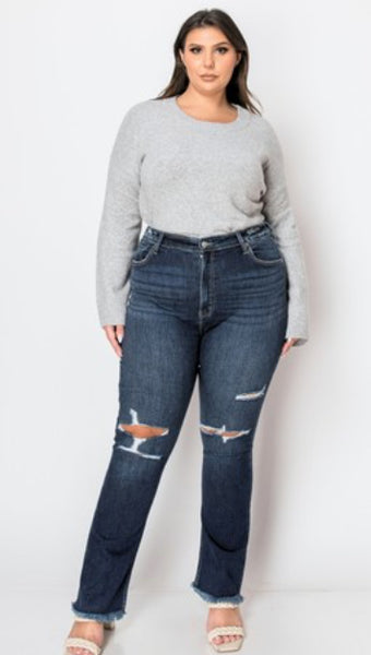 Curvy Dark Stone Wash