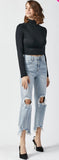 Curvy High Rise Straight Crop Jeans