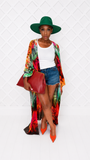 Tropical Bloom Maxi Kimono