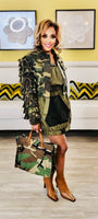 Ruffled Sleeve CAMO Jacket