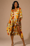 Multi Mosaic Check Kimono