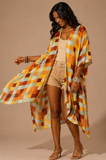 Multi Mosaic Check Kimono