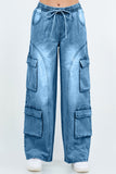 Waistband Multi Pocket Wide Leg