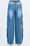 Waistband Multi Pocket Wide Leg