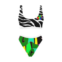 Get Blazed Zebra Lips Sport Top & High-Waisted Bikini Swimsuit