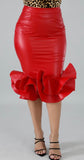 Leatherette Swirl Skirt