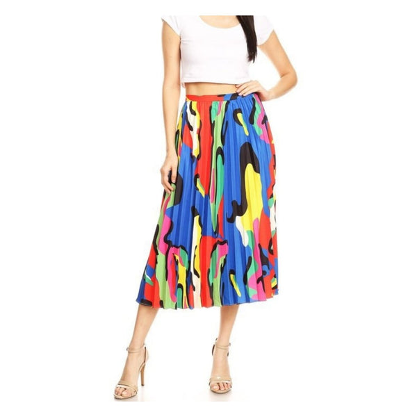 Multi Colored Pleated Skirt